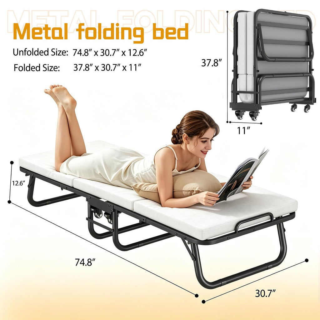 Folding Bed on Wheels Z755470