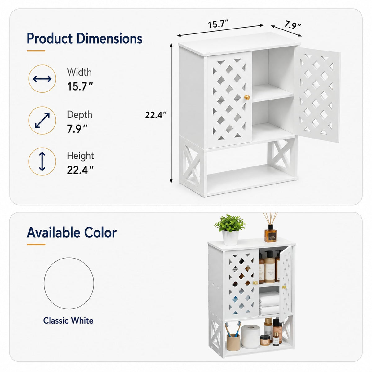 Bathroom Medicine Cabinet with 2 Doors L3337