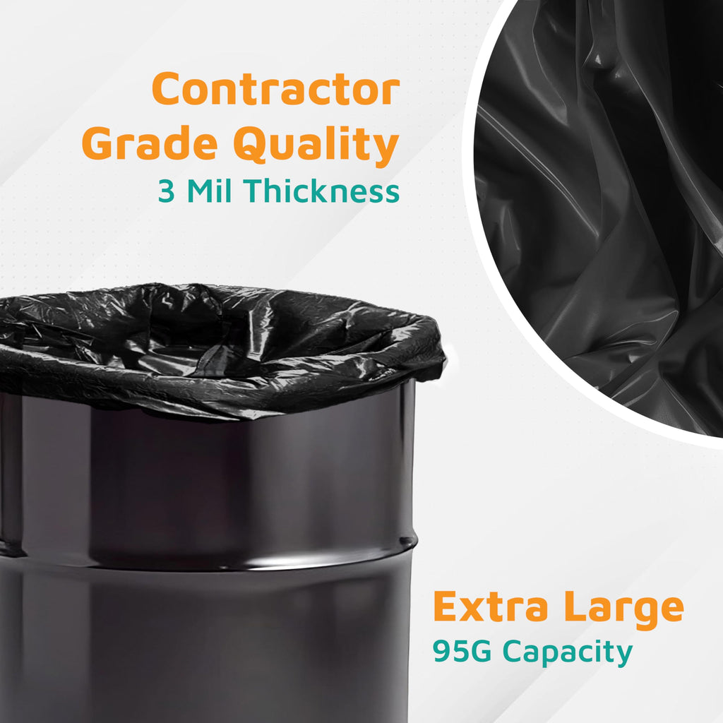 95-Gallon Black Heavy Duty Contractor Bags 10-Count C2892