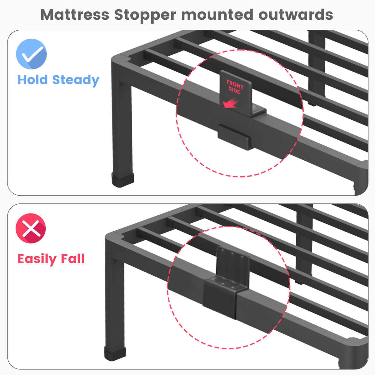 18 Inch Queen Size Metal Platform Bed Frame L7906
