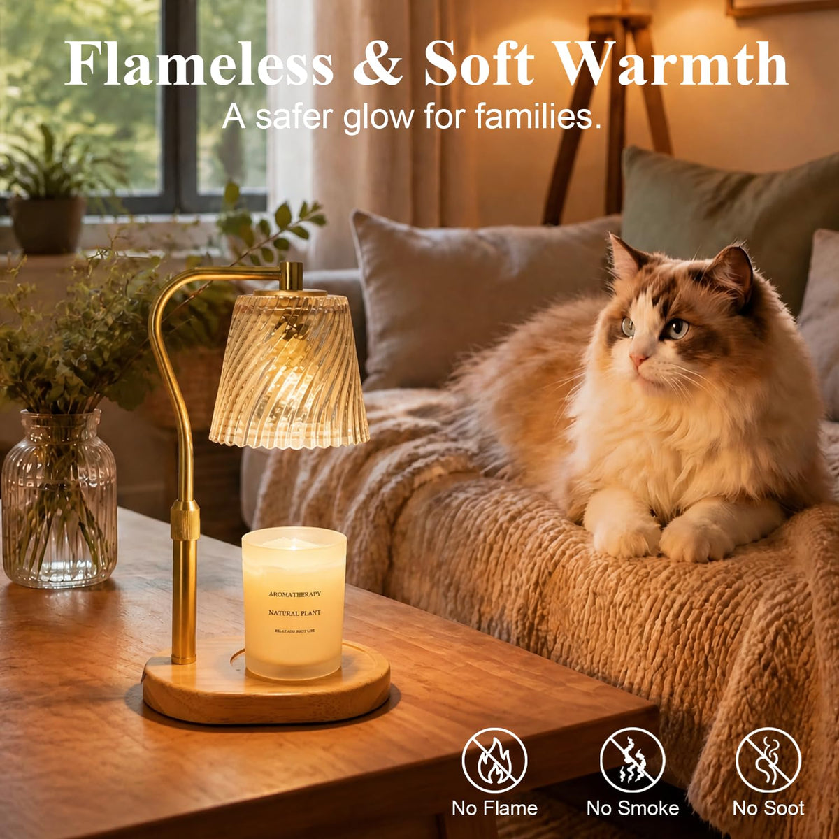 Candle Warmer Lamp with Timer and Dimmable O57431