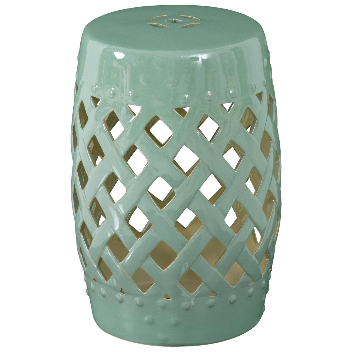 Ceramic Garden Stool Outdoor Stool Green E21059