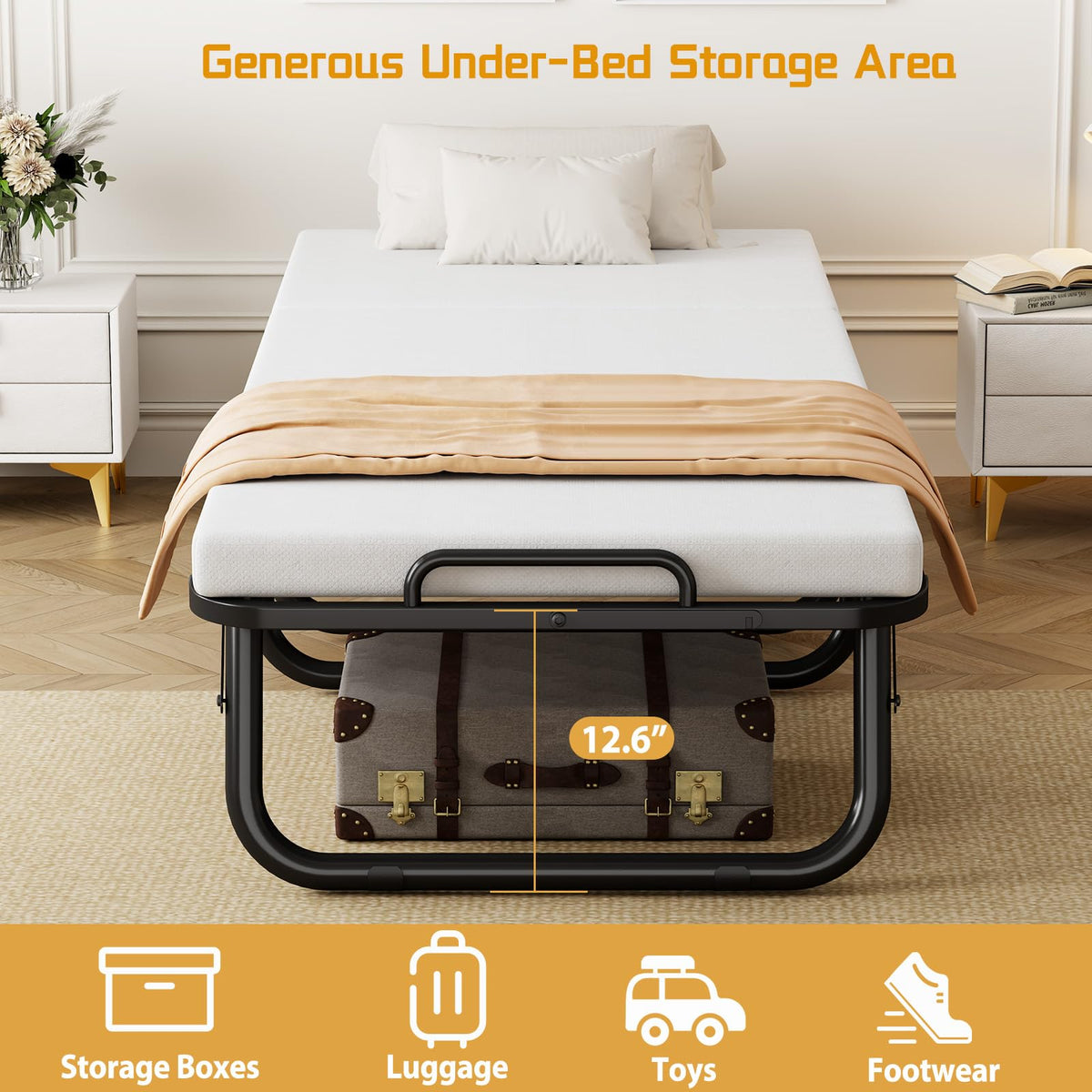 Folding Bed on Wheels Z755470
