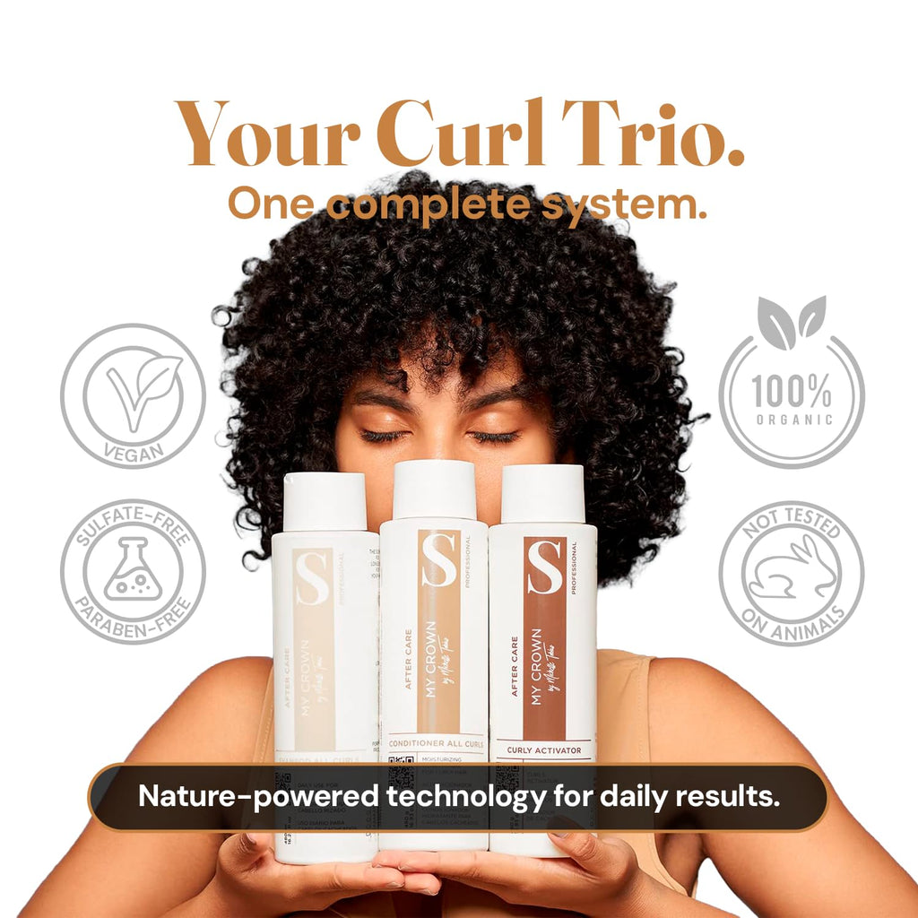 Curly Hair Shampoo Conditioner & Curl Cream Kit, 3x16.9oz J51995