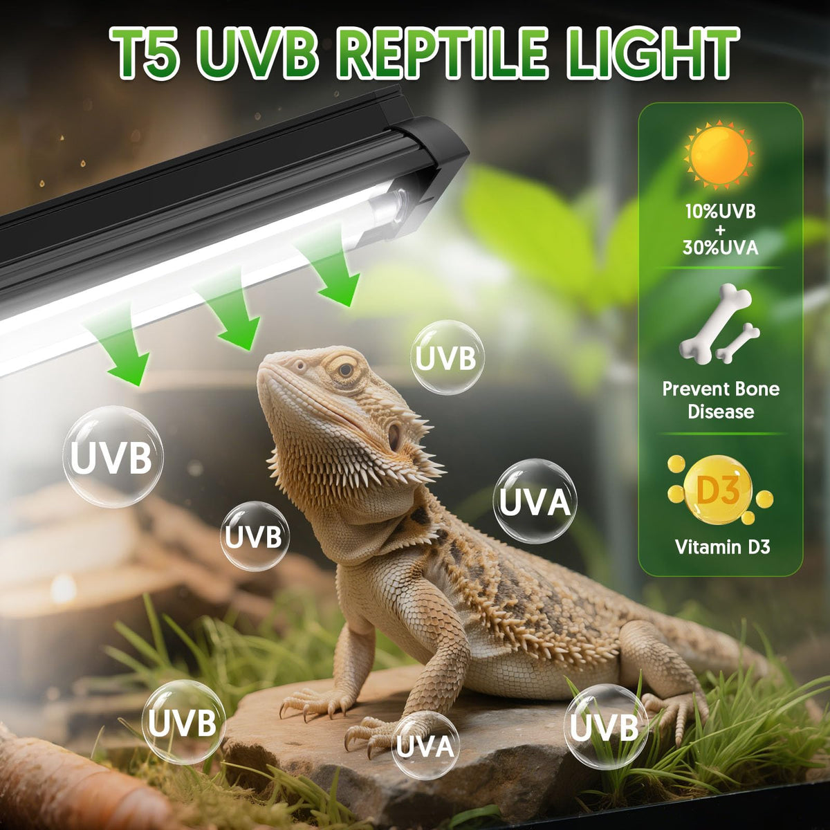 8W UVB Reptile Light Fixture Combo Kit P4110