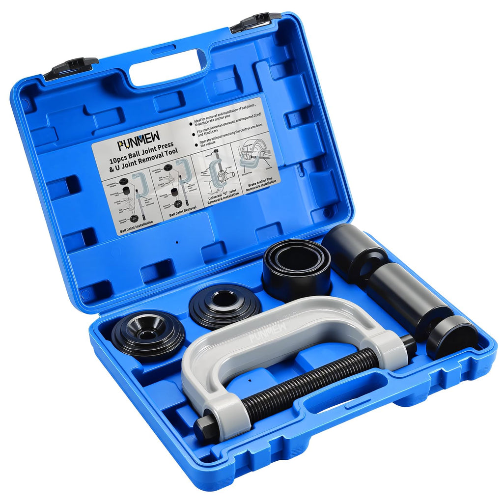 10 pcs Ball Joint Press & U Joint Removal Tool Kit with 4 * 4 Adapters A8730