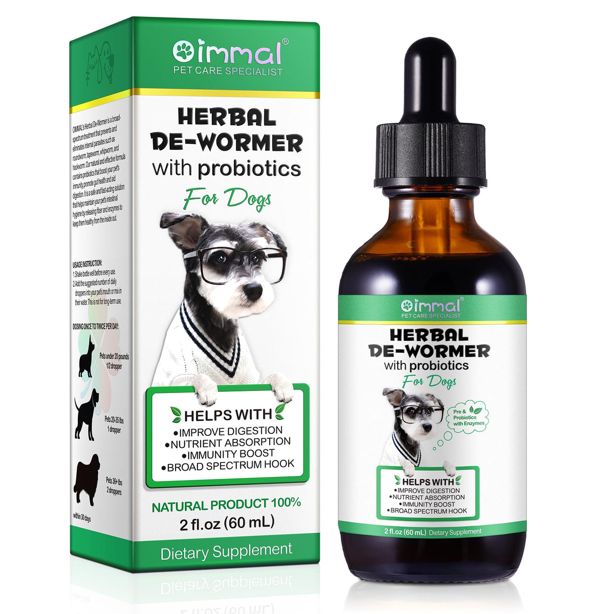 Natural Broad Spectrum Herbal Cleanse Digestive Support Supplement Drops with Probiotics D919
