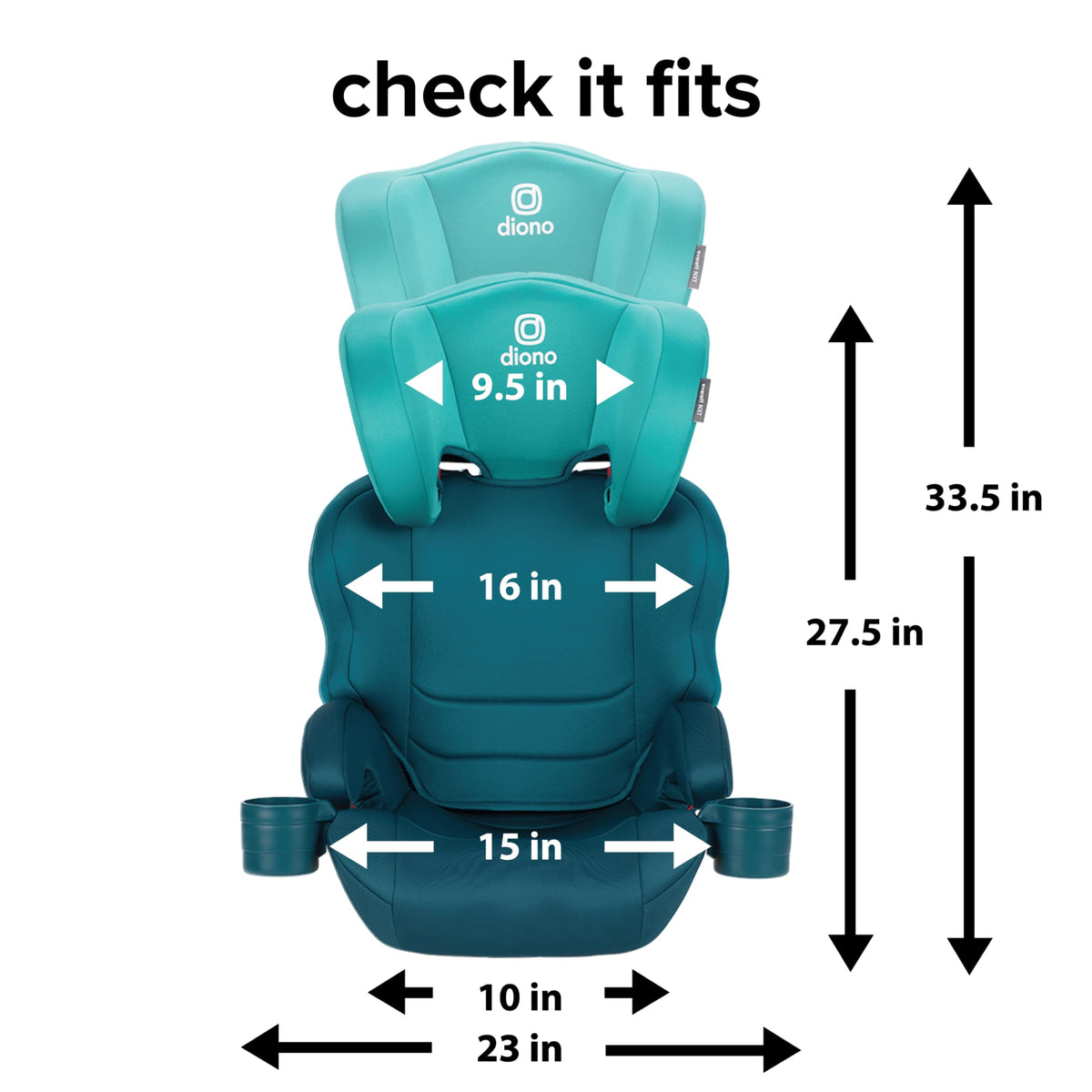 High Back Booster Car Seat with Rigid Latch, Blue T551
