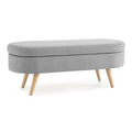 43.5" Oval Storage Bench Linen Fabric E63042