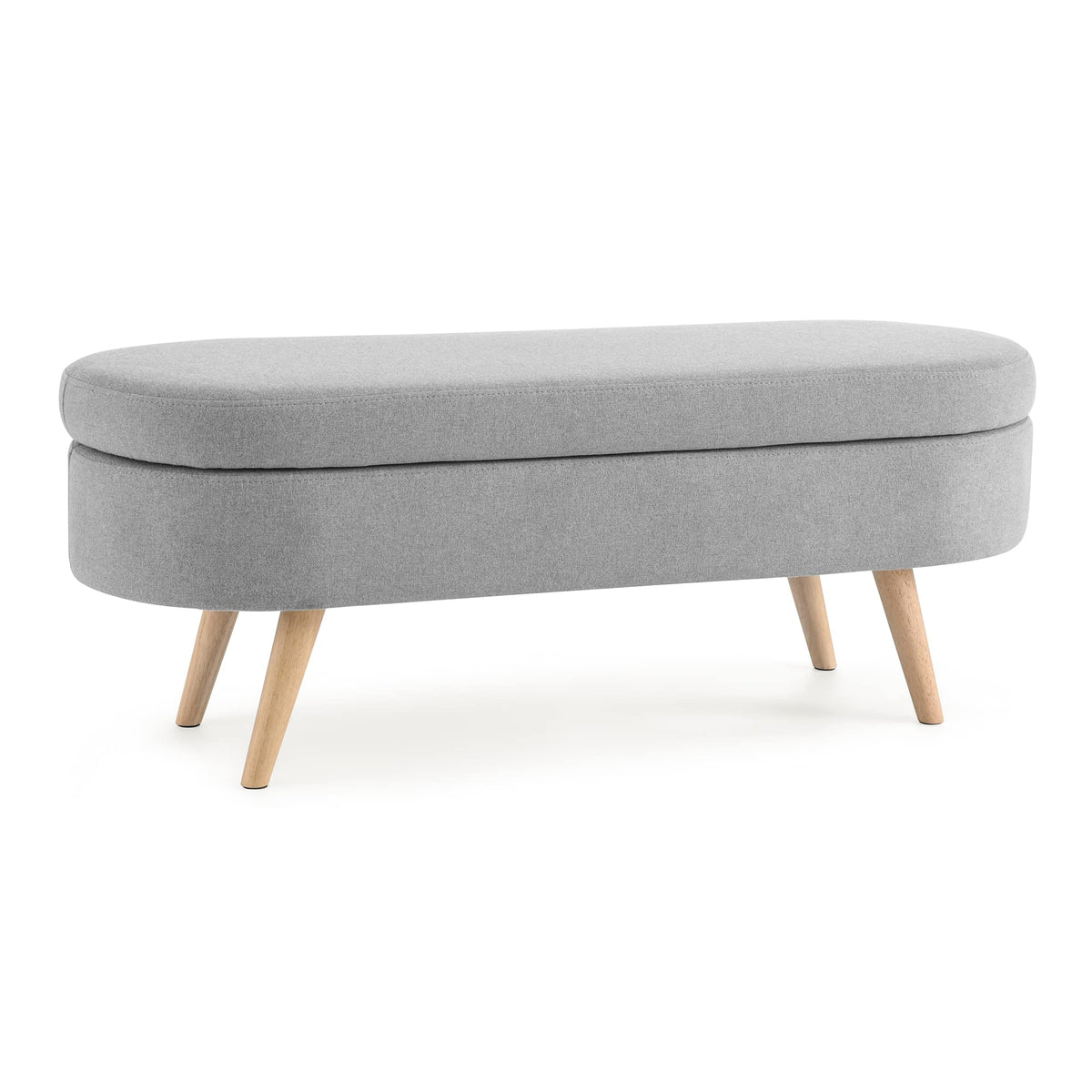 43.5" Oval Storage Bench Linen Fabric E63042