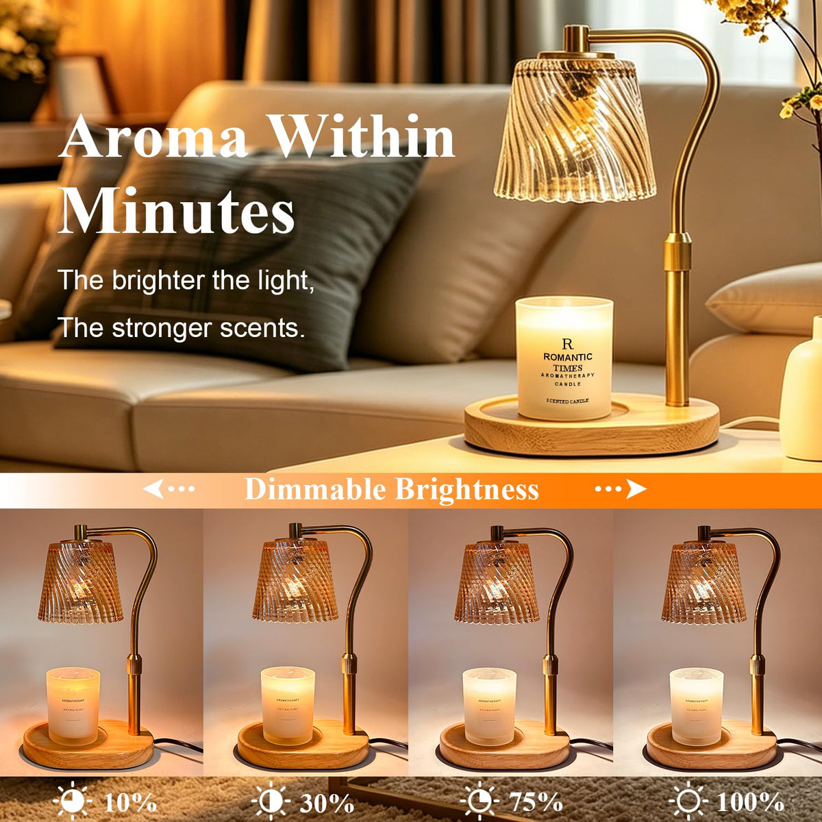 Candle Warmer Lamp with Timer and Dimmable O57431