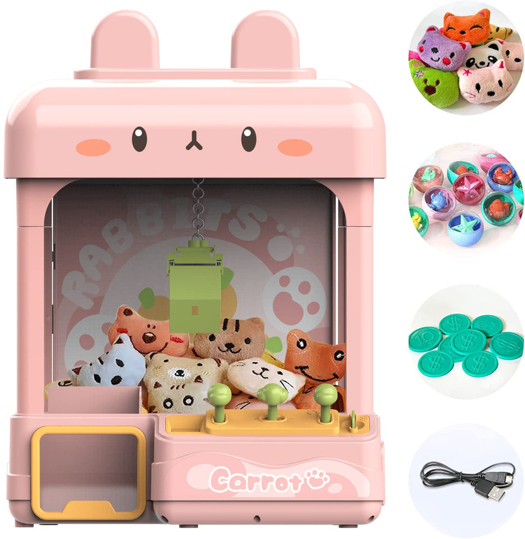 Large Claw Machine with Prizes, Adjustable Sound & Light, Mini Vending Machine, Electronic Arcade Crane Game, Candy Dispenser Toy Y553