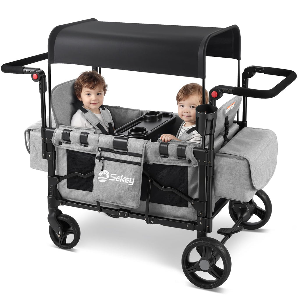 4-in-1 Wagon Stroller with Convertible Seats and Canopy S25919