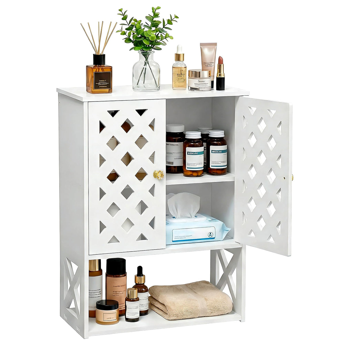 Bathroom Medicine Cabinet with 2 Doors L3337