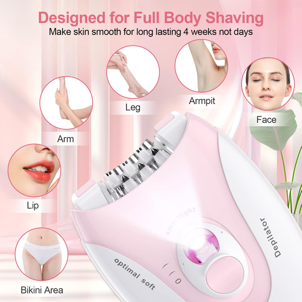 2 Speeds Rechargeable Epilator with LED Light C528