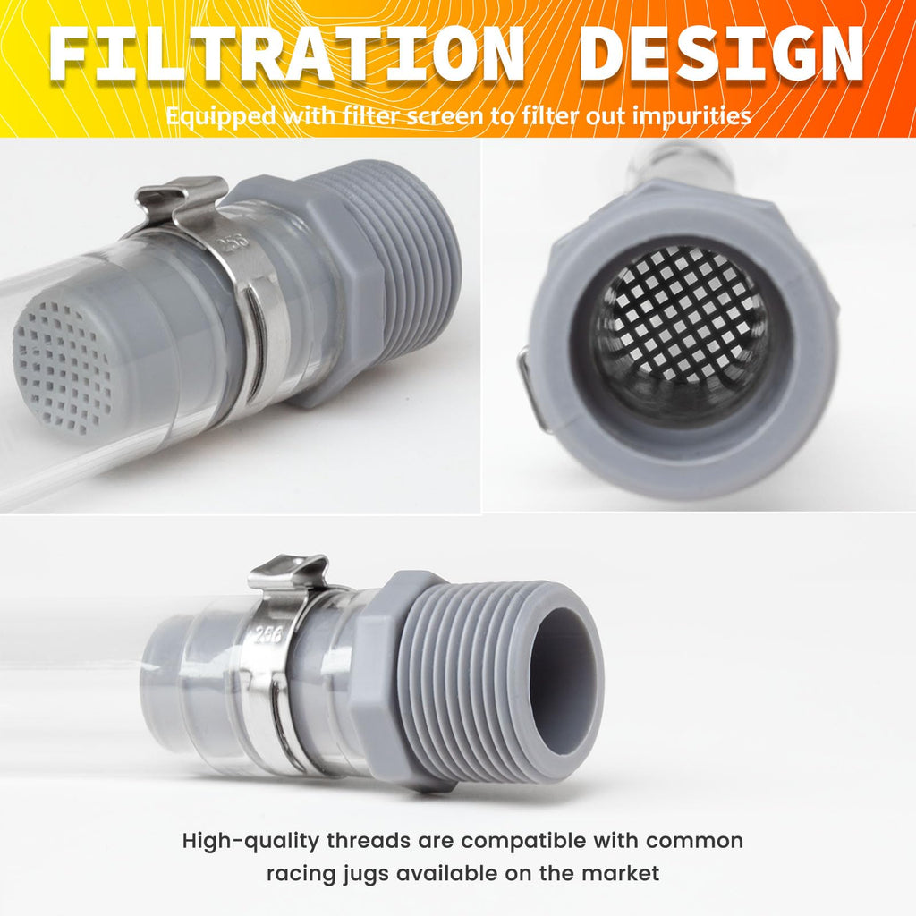 2-Pack Clear Fuel Jug Hose with Built-in Filter S731017