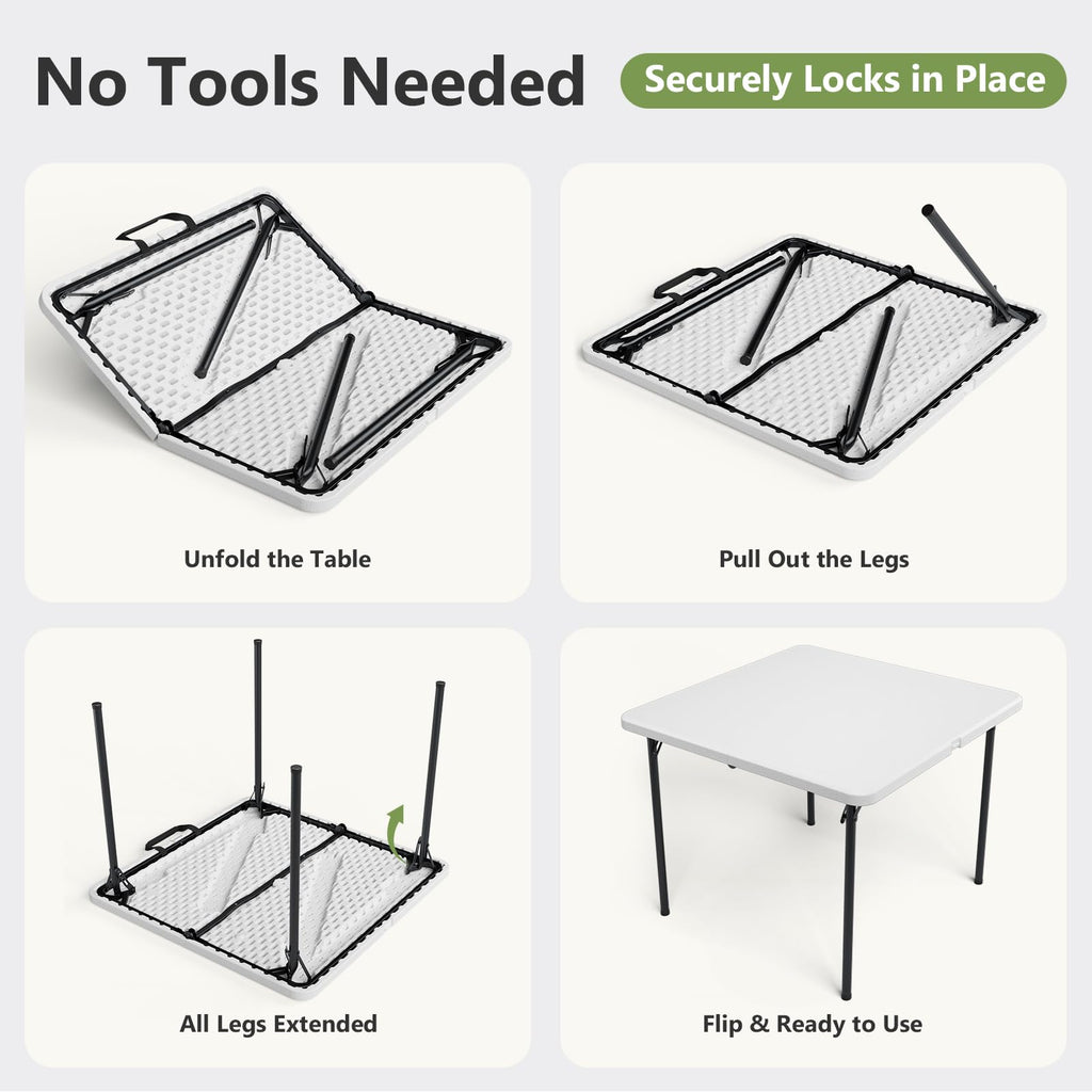 36 Inch Square Folding Card Table with Carrying Handle Q953632