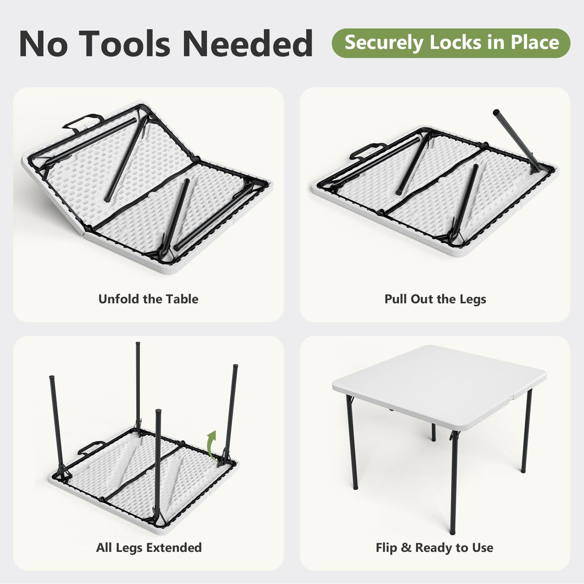 36 Inch Square Folding Card Table with Carrying Handle Q953632