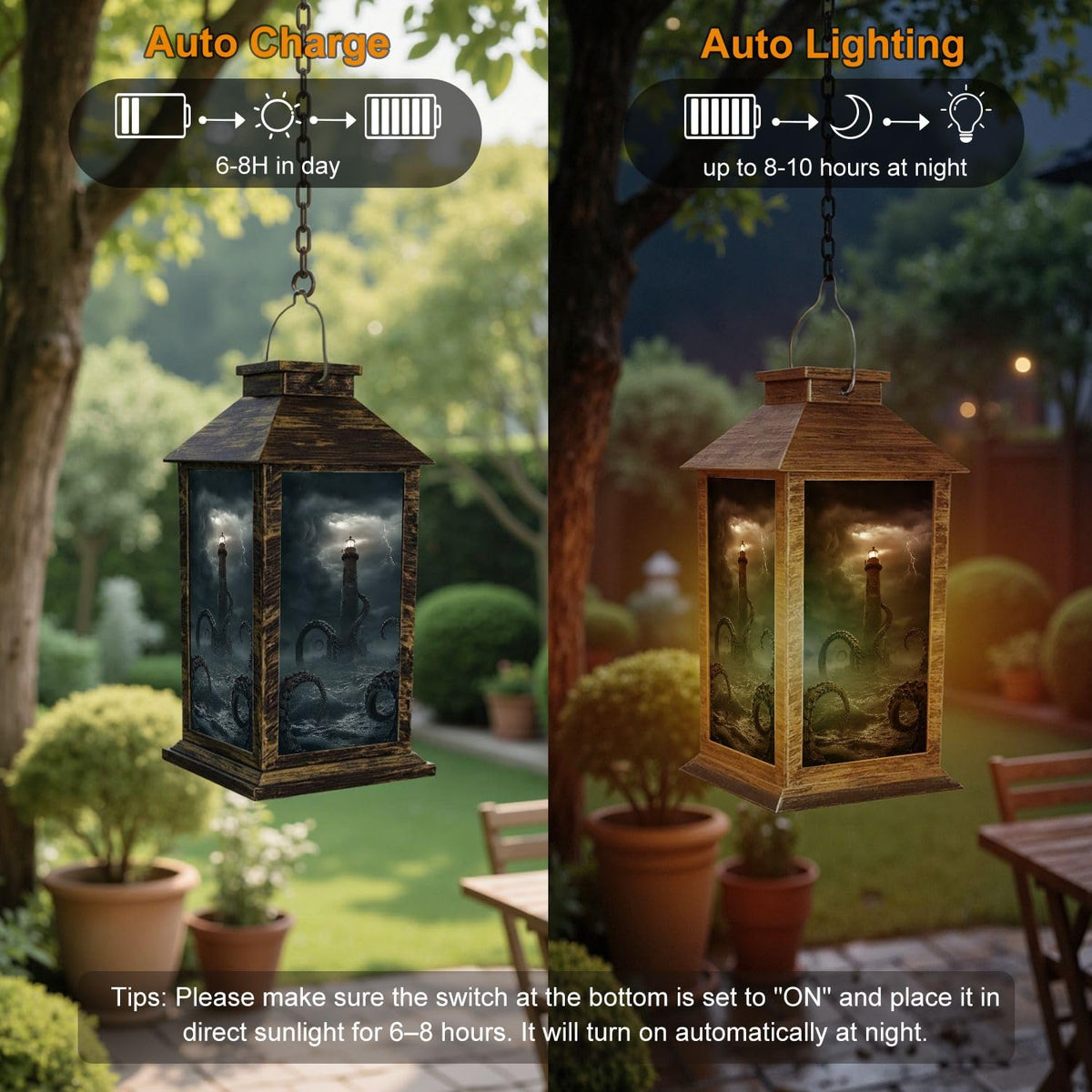 Waterproof Solar Powered Outdoor Hanging Lantern A20085