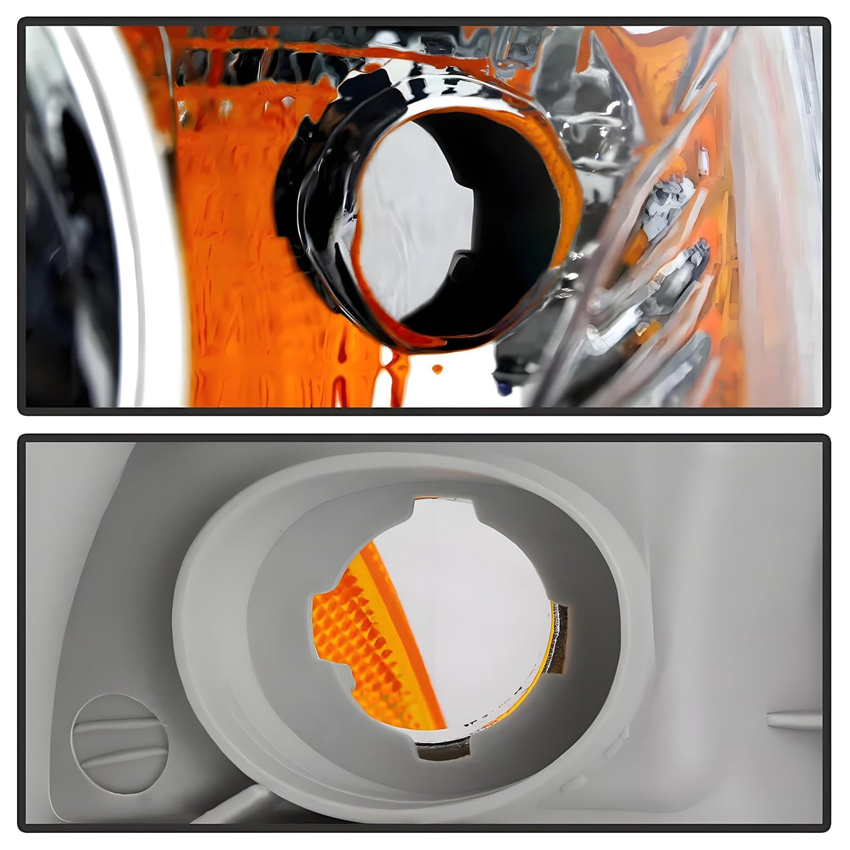 Chrome Amber Headlight Assembly Set S221230