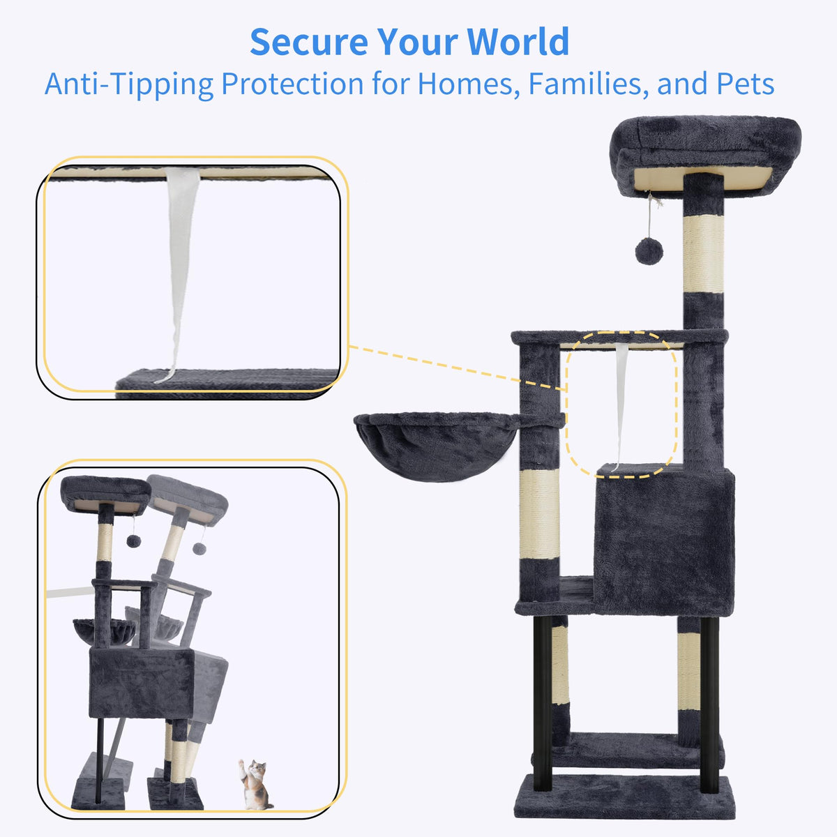 49.2 inch Cat Tree with Toy M886