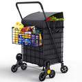 Foldable Lightweight Shopping Cart with Swivel Wheels & Basket Liner V2117
