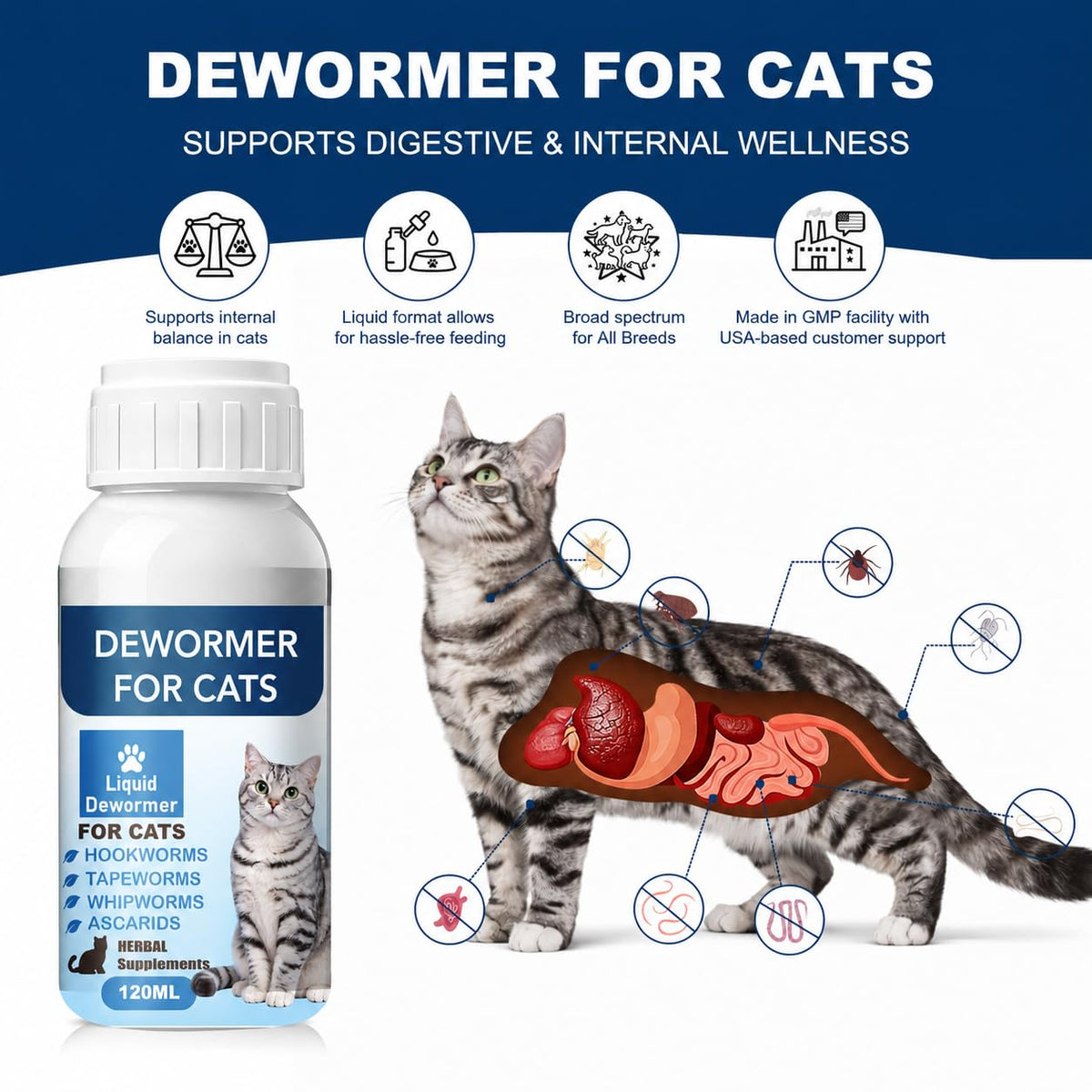 Broad Spectrum Cat Dewormer Liquid 4 oz L851
