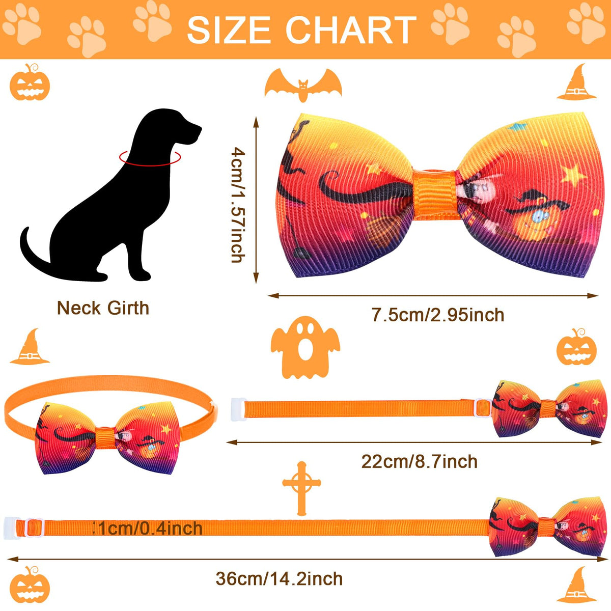 120 Pcs Halloween Dog Bow Ties F4537