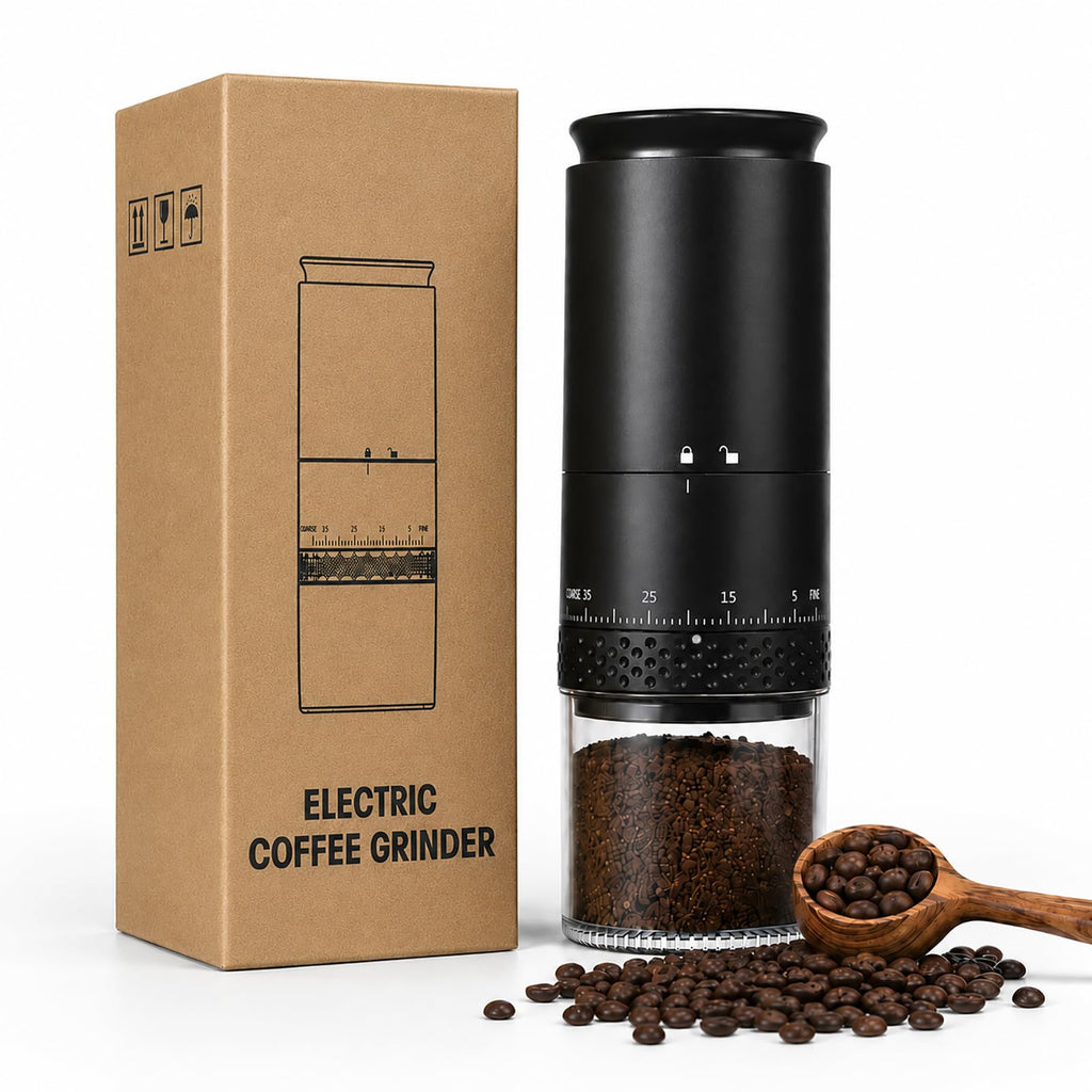 Portable Electric Coffee Grinder, Stainless Steel Conical Mill, USB-C Cordless, 38 Adjustable Grind Settings O8121
