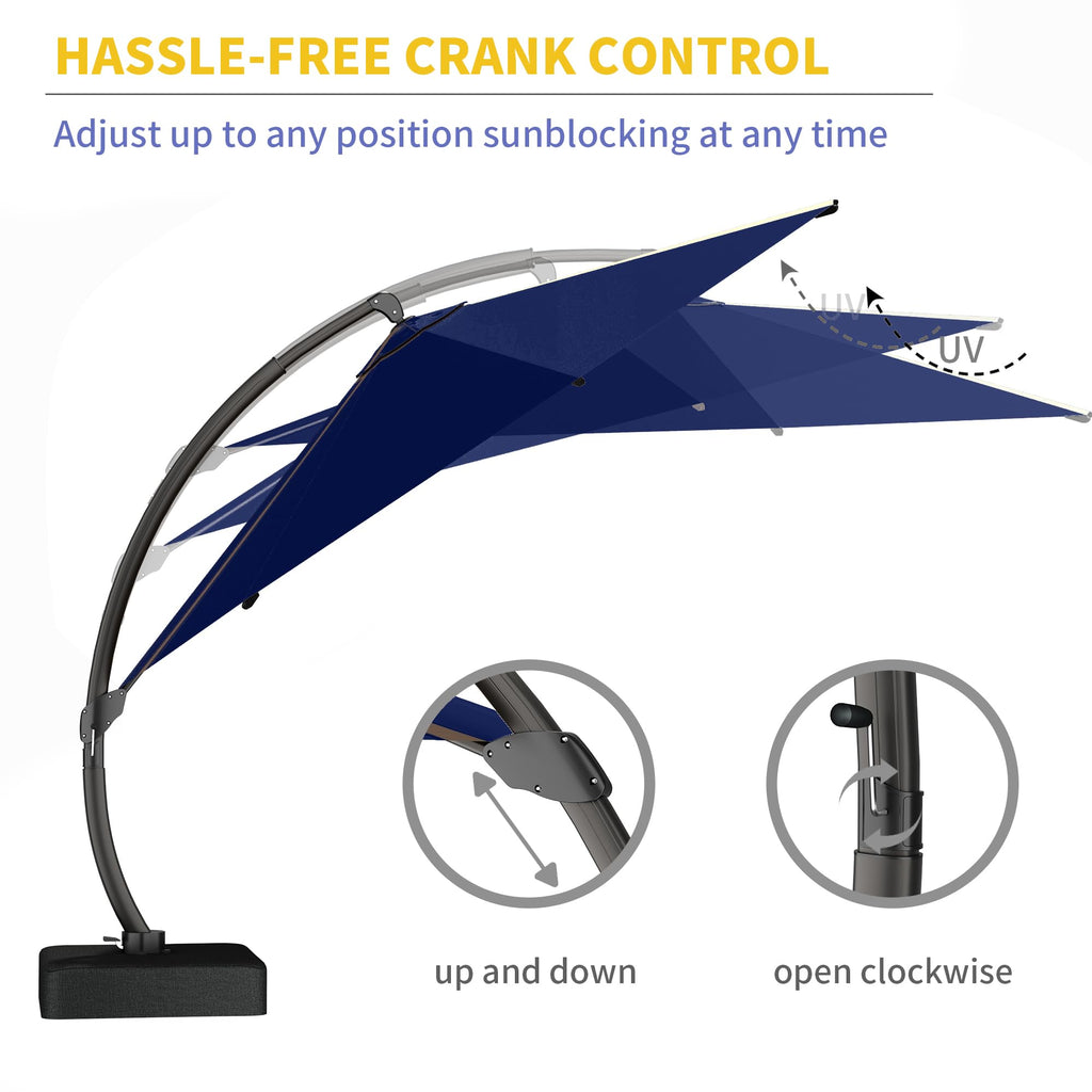 12ft Cantilever Patio Umbrella with Base and Cover R677874