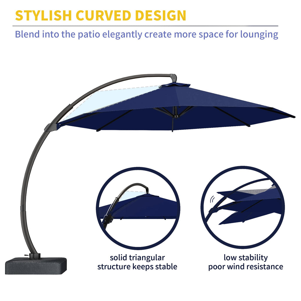 12ft Cantilever Patio Umbrella with Base and Cover R677874