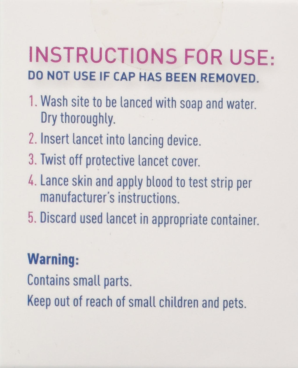 Sterile Lancets 28 Gauge 100 Count P659