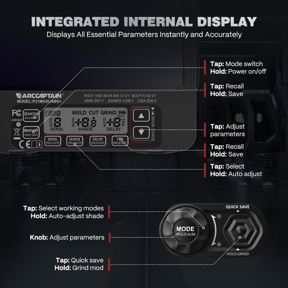 Intelligent Auto-Darkening Welding Helmet L547040