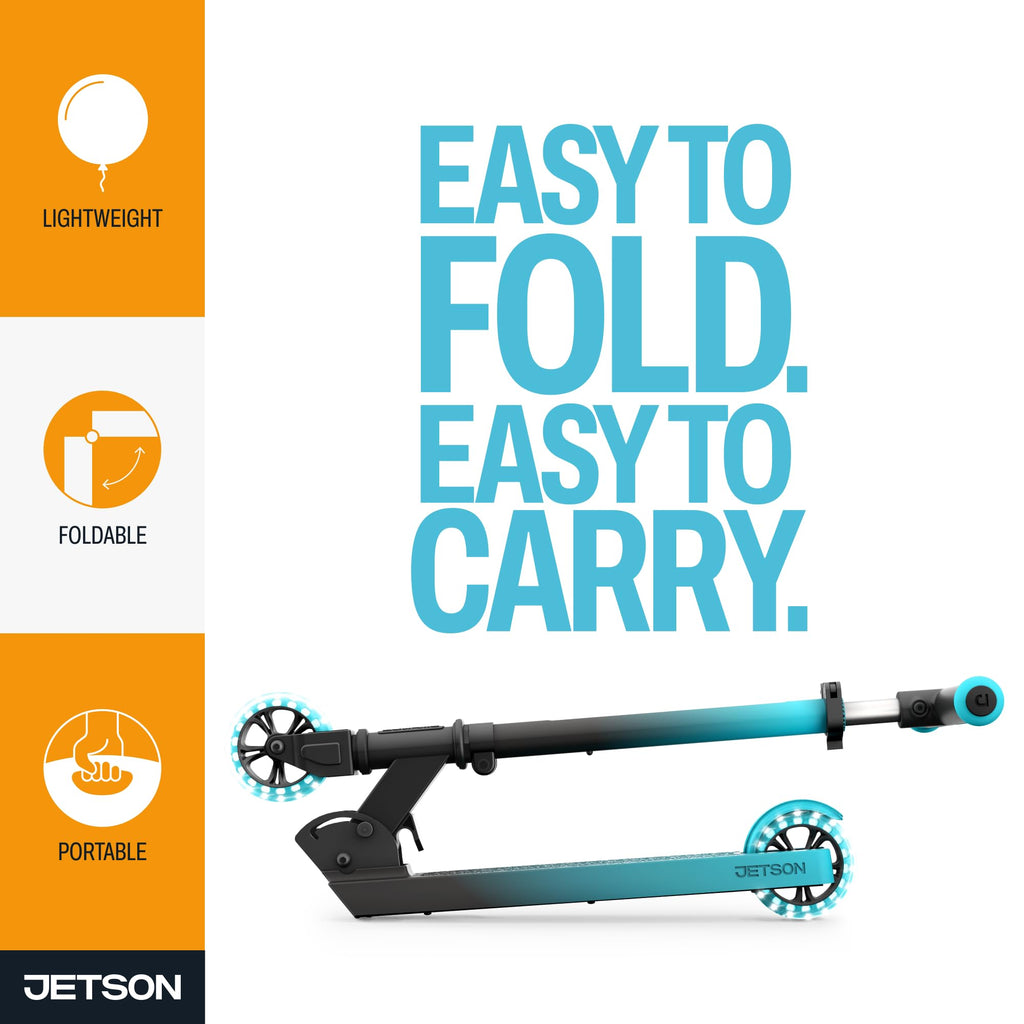 2-Wheel Light-Up Folding Kick Scooter with Adjustable Handlebar P186