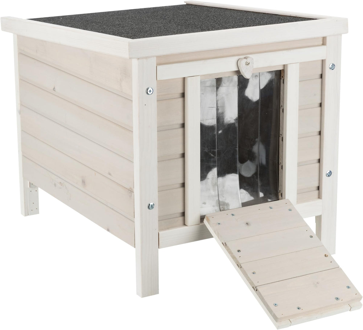 Weatherproof Cat House with Raised Floor and Asphalt Roof Z48949