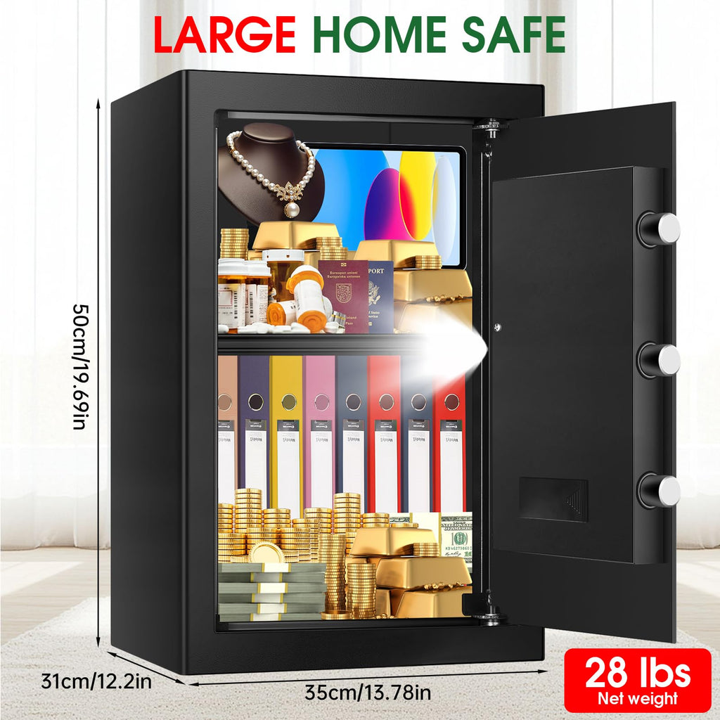 3.3 Cuft Water and Fireproof Safe with Digital Keypad & Key Lock N531
