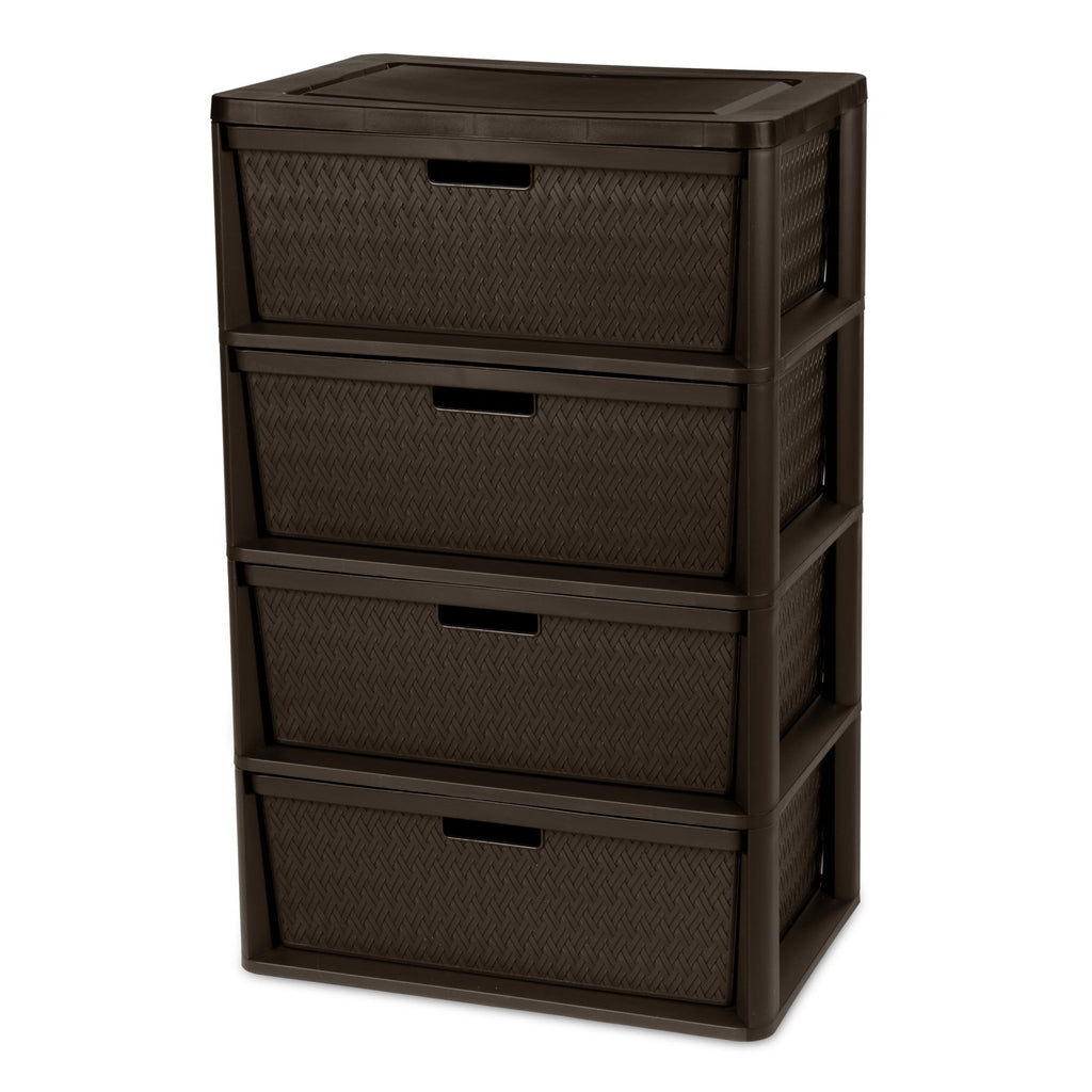 4 Drawer Brown Storage Tower with Removable Drawers D93452