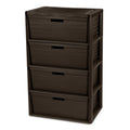 4 Drawer Brown Storage Tower with Removable Drawers D93452