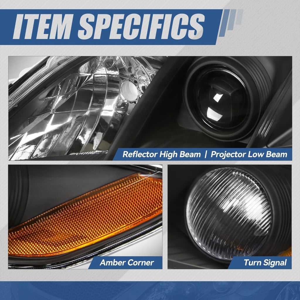 Black Projector Headlights Assembly A33320