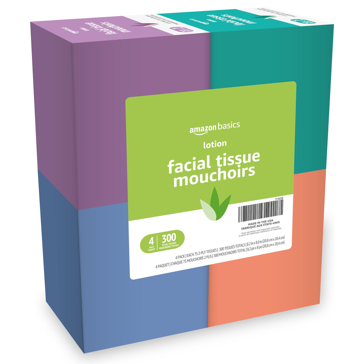 2-Ply Lotion Facial Tissues 300 Count 4 Boxes K873