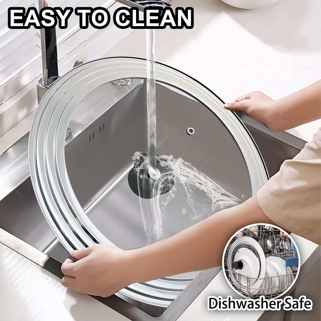 13 Inch Stainless Steel and Tempered Glass Pan Lid B233