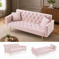 Pink Velvet Futon Sofa Bed F55310