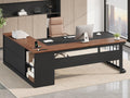 71" L Shaped Computer Desk with Drawers and Power Outlets G728964