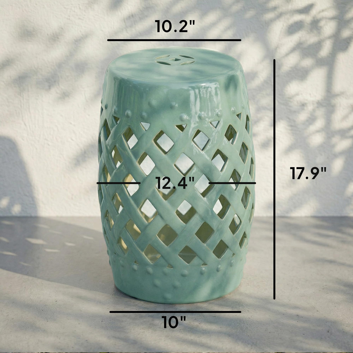 Ceramic Garden Stool Outdoor Stool Green E21059