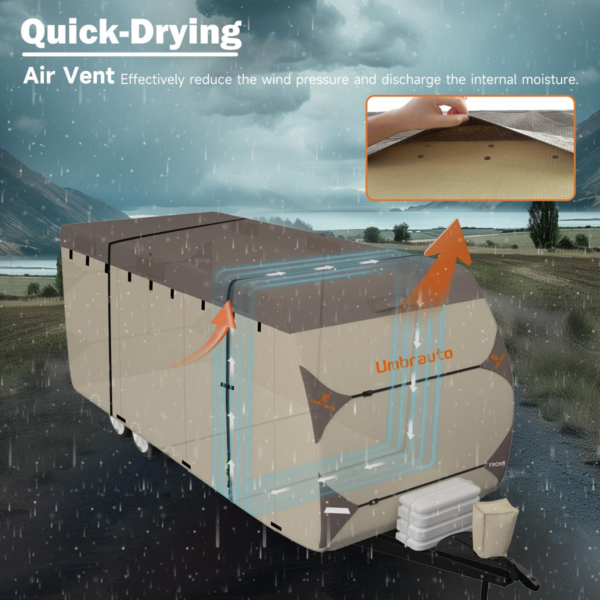 14' ~ 16' Waterproof Windproof Heavy Duty Travel Trailer RV Cover F9939