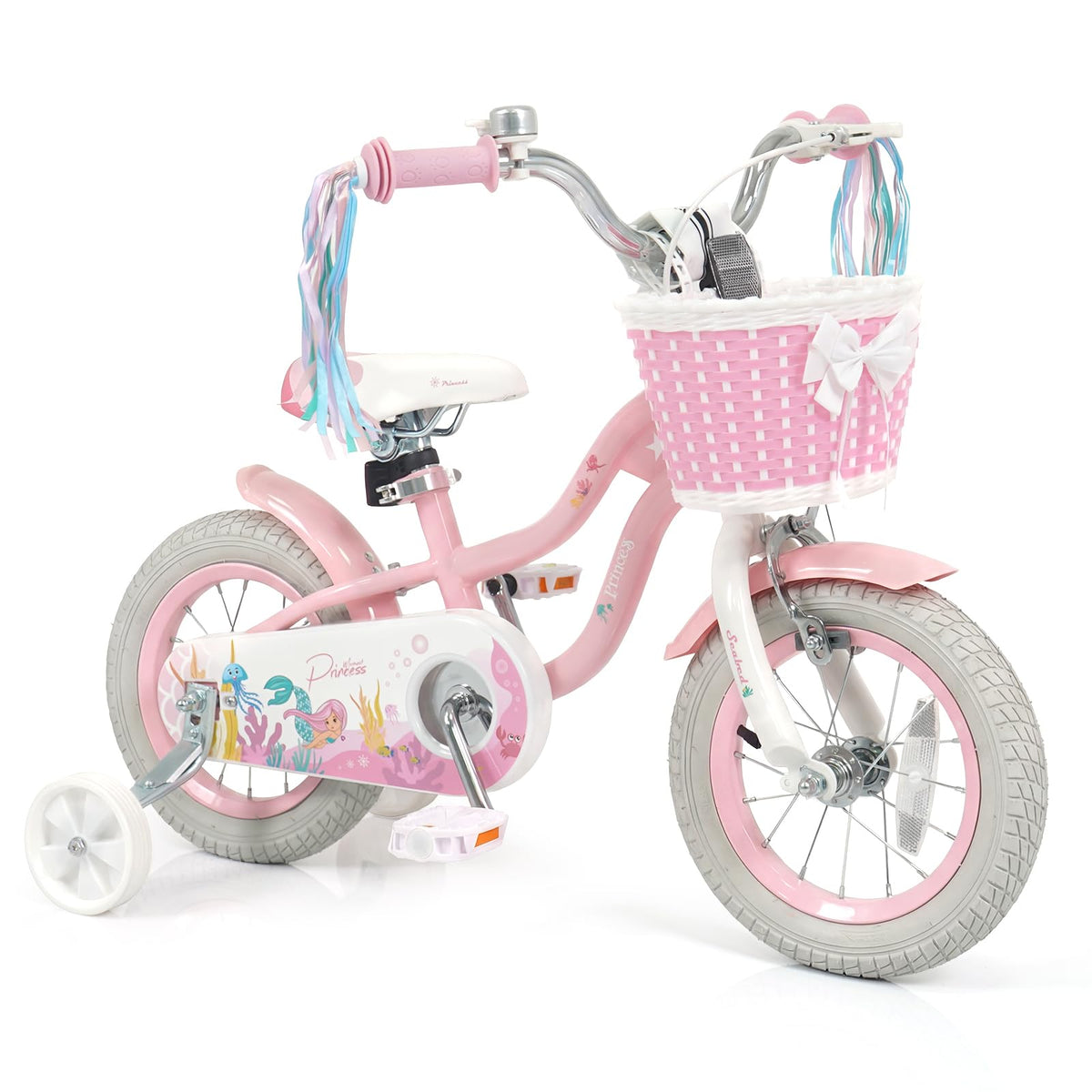 Kids Bike with Basket and Training Wheels X295646