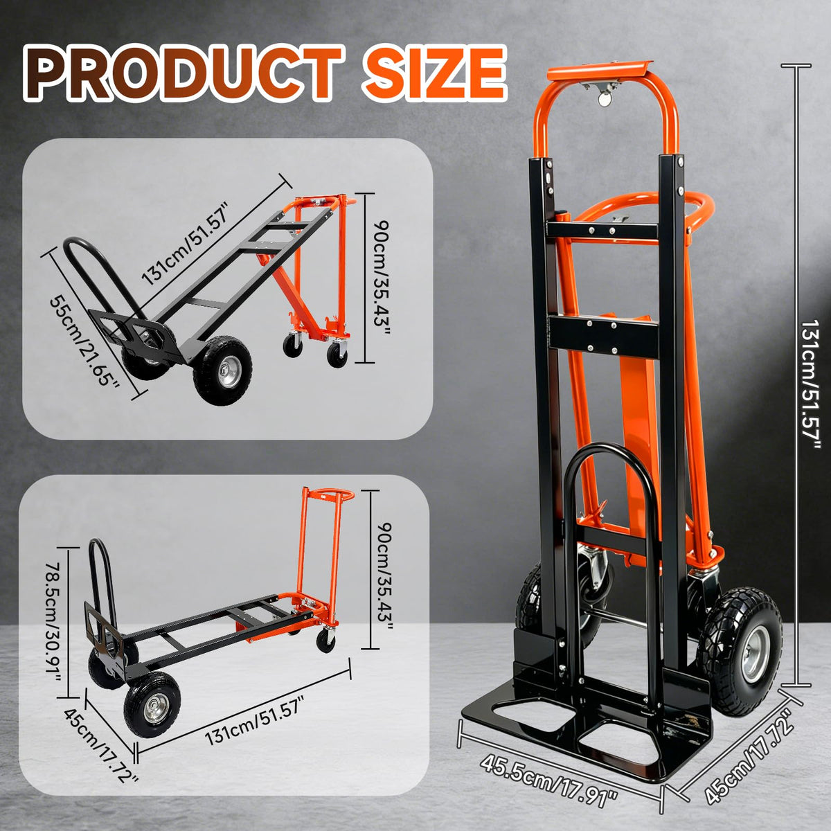 Heavy Duty Convertible Hand Truck with Wheels E30792