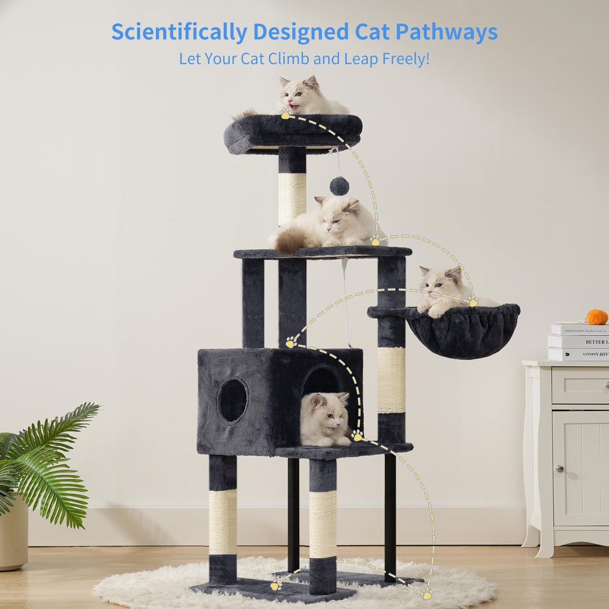49.2 inch Cat Tree with Toy M886