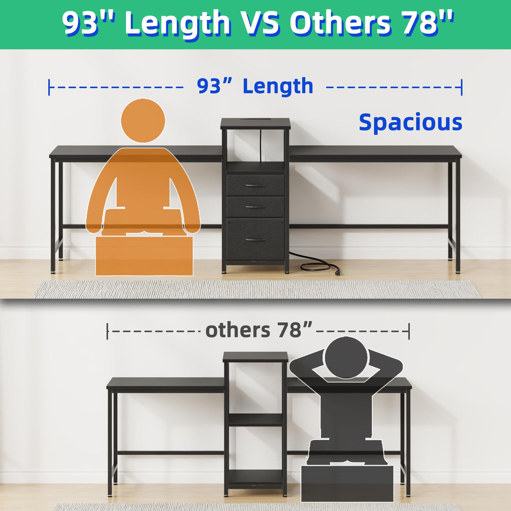 Two Person Desk with Charging Station U6792
