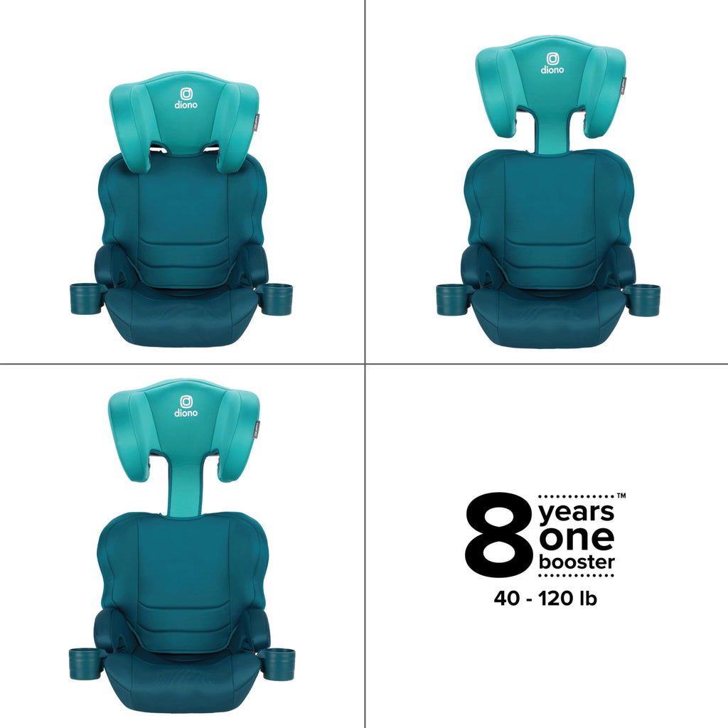 High Back Booster Car Seat with Rigid Latch, Blue T551